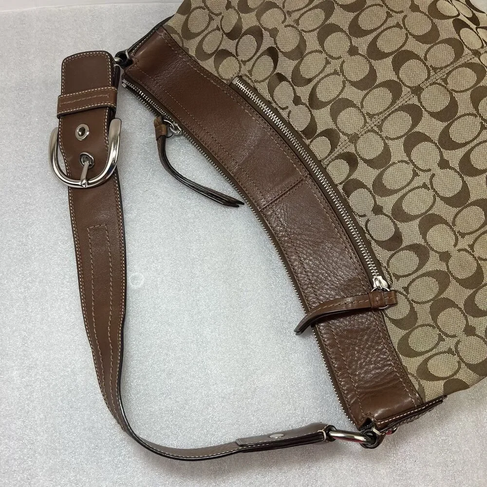 Coach LARGE F13741 Vintage Y2K Soho Hobo Shoulder Bag Beige Signature C Canvas